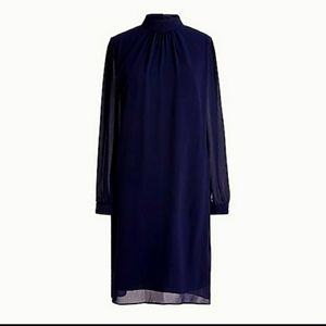 JCrew Dress | Navy Mockneck Longsleeve Shift Dress